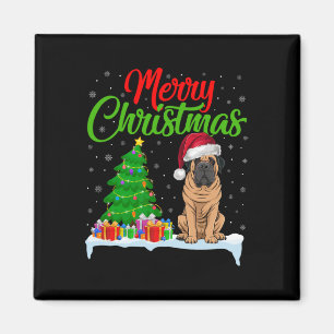 Mastiff Dog Christmas Tree Lights Xmas Mastiff Dog Magnet