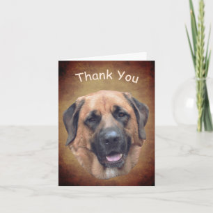 Mastiff Dog Customisable Thank You Card