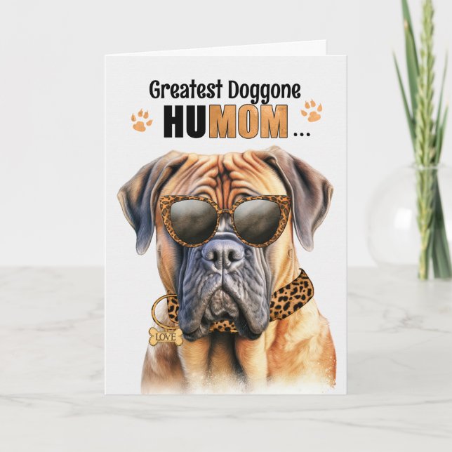 Mastiff Dog Greatest HuMOM Mother's Day Holiday Card (Front)