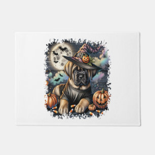 Mastiff Dog Halloween Square Doormat