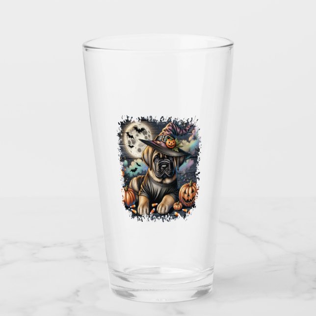 Mastiff Dog Halloween Square Glass (Front)