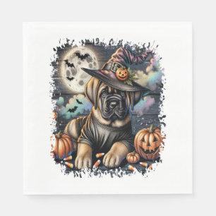 Mastiff Dog Halloween Square Napkin