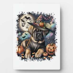 Mastiff Dog Halloween Square Plaque