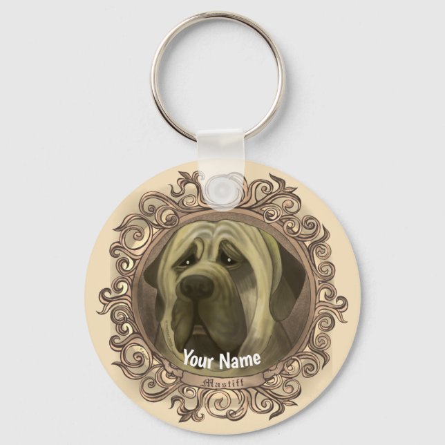 Mastiff Dog  Key Ring (Front)