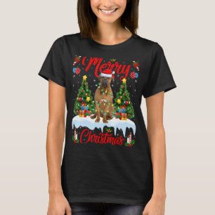 Mastiff Dog Lights Xmas Tree Santa Mastiff Christm T-Shirt