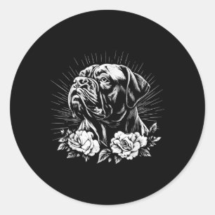 Mastiff Dog Lover Retro Style Tattoo Classic Round Sticker