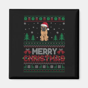 Mastiff Dog Lovers Santa Hat Christmas Tree Lights Magnet