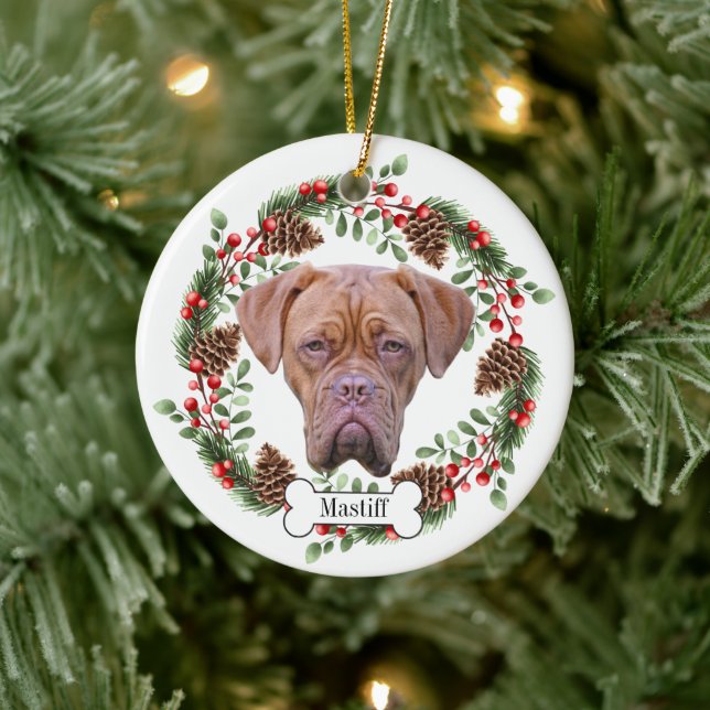 mastiff dog Personalised Pet Ornament (Tree)