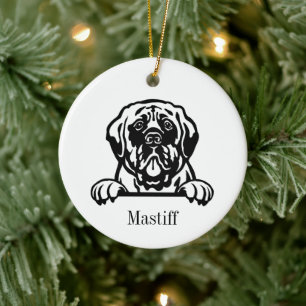 Mastiff dog personalised pet ornament, Cu Ceramic Ornament