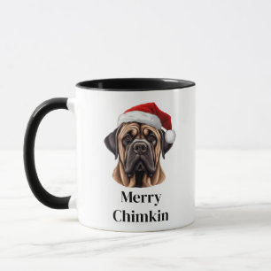 Mastiff Dog Santa Hat Christmas Mug