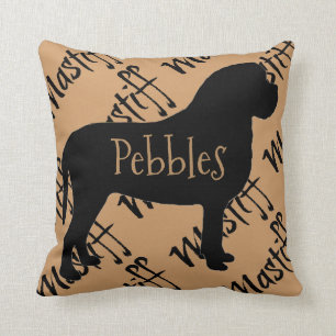 Mastiff Dog Silhouette Custom Pillow
