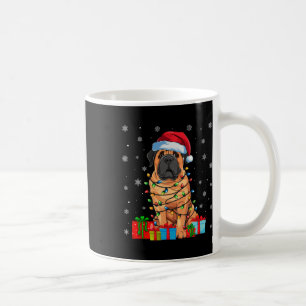 Mastiff Dog Ugly Xmas Lights Santa Hat Mastiff Dog Coffee Mug