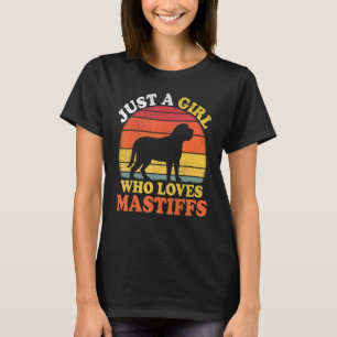 Mastiff Dog Vintage Just A Girl Who Loves Mastif T-Shirt