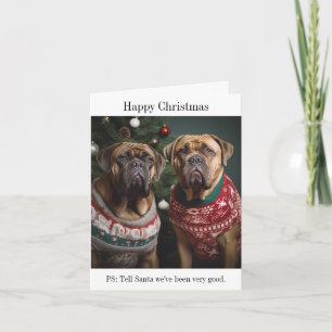 Mastiff Dogs Christmas Jumpers Card