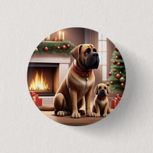 Mastiff englische Dogge Christmas 3 Cm Round Badge