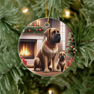 Mastiff englische Dogge Christmas Ceramic Ornament