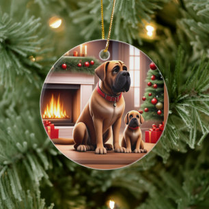 Mastiff englische Dogge Christmas Ceramic Ornament
