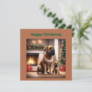 Mastiff englische Dogge Christmas Holiday Card