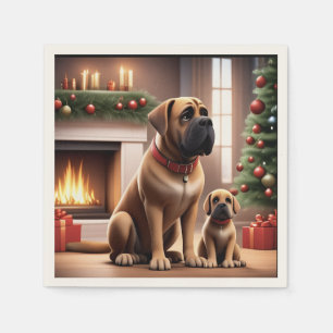 Mastiff englische Dogge Christmas Napkin