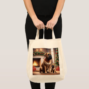 Mastiff englische Dogge Christmas Tote Bag