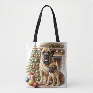 Mastiff englische Dogge Christmas Tote Bag