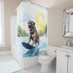 Mastiff englische Dogge im See Shower Curtain