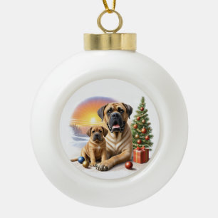 Mastiff englische Doggen Christmas Ceramic Ball Christmas Ornament