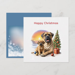 Mastiff englische Doggen Christmas  Holiday Card