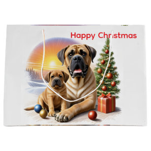Mastiff englische Doggen Christmas  Large Gift Bag