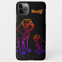 Mastiff English Bulldog Neon Comic Best Wishes