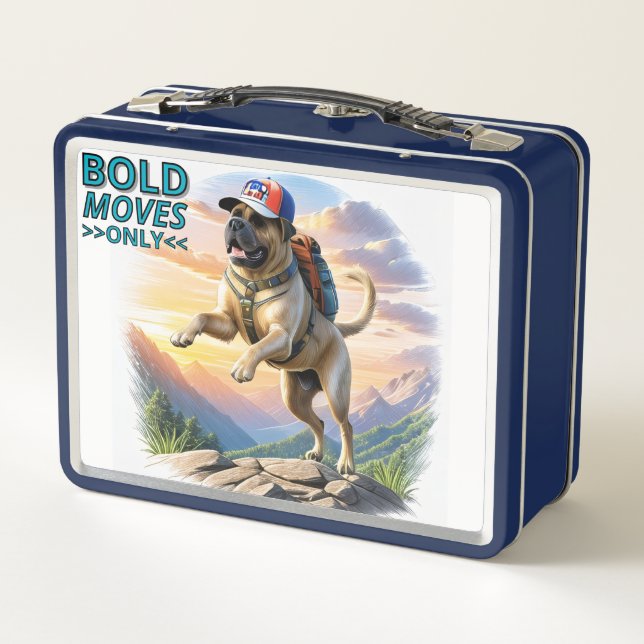 Mastiff English Mastiff in the mountains on vacati Metal Lunch Box (Back)