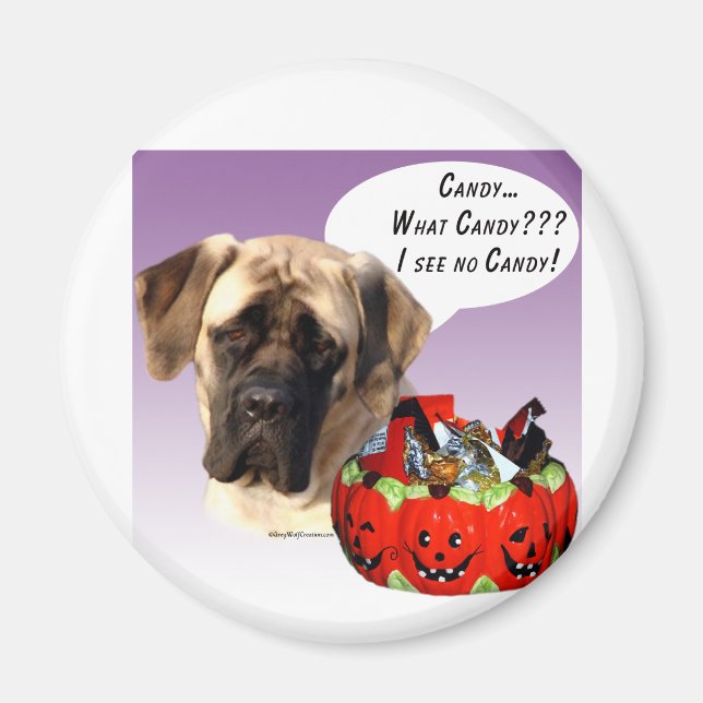 Mastiff (fawn) Halloween Candy Magnet (Front)