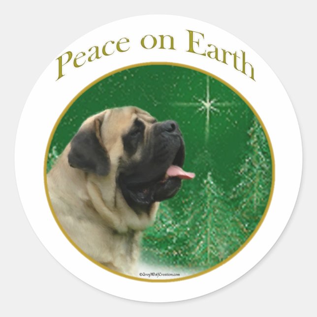 Mastiff (fawn) Peace Classic Round Sticker (Front)