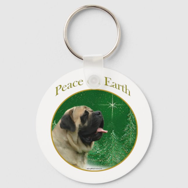 Mastiff (fawn) Peace Key Ring (Front)