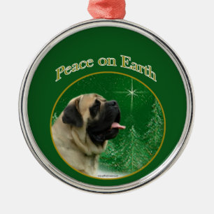 Mastiff (fawn) Peace Metal Ornament