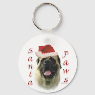 Mastiff (fawn) Santa Paws Key Ring