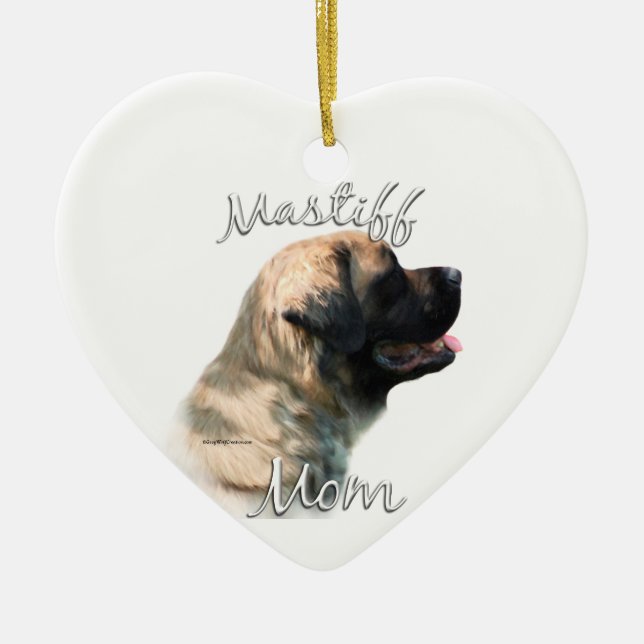 Mastiff (fluffy) Mum 2 Ceramic Ornament (Front)