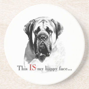 Mastiff Happy Face Coaster