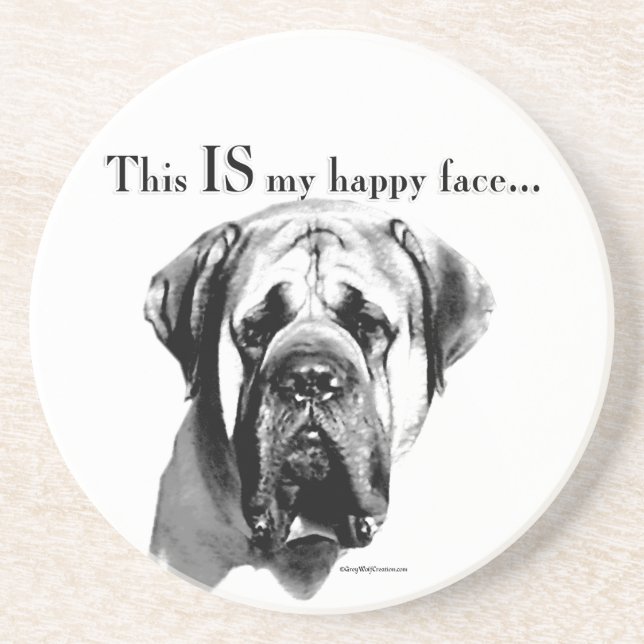 Mastiff Happy Face Coaster (Front)
