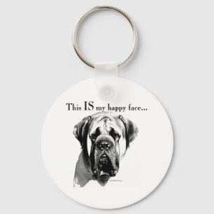 Mastiff Happy Face Key Ring