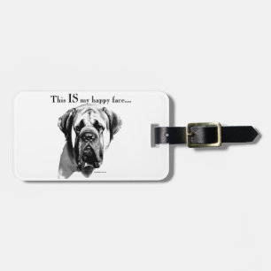 Mastiff Happy Face Luggage Tag