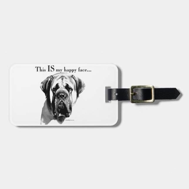 Mastiff Happy Face Luggage Tag (Front Horizontal)