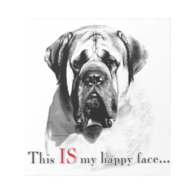 Mastiff Happy Face Notepad (Front)