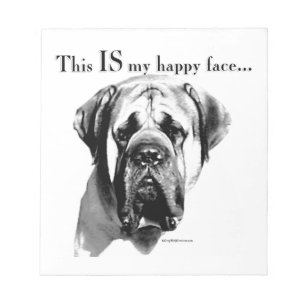 Mastiff Happy Face Notepad