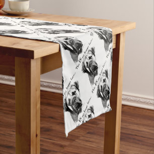 Mastiff Happy Face Short Table Runner