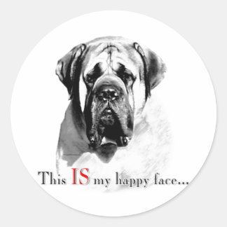 Mastiff Happy Face Sticker