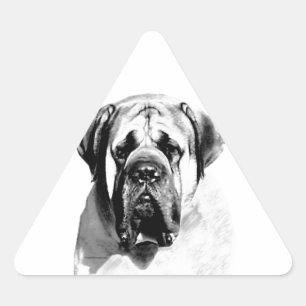 Mastiff Happy Face Triangle Sticker