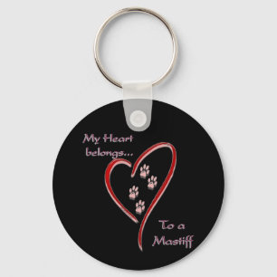 Mastiff Heart Belongs Key Ring