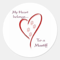 Mastiff Heart Belongs - Sticker