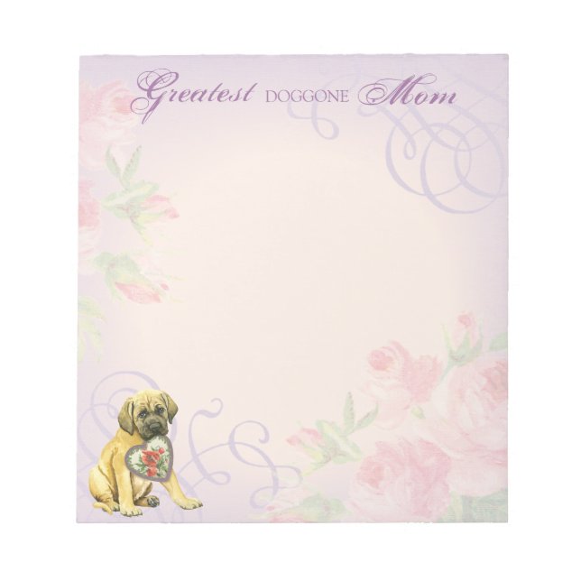 Mastiff Hearts Mum Notepad (Front)
